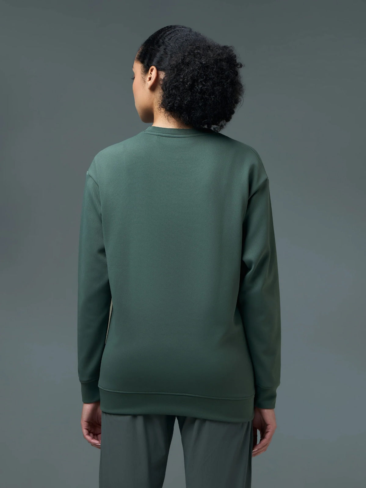 Technosport Solid Slim Fit Round Neck Sports Sweatshirt with ELASTOPLUS For Women WM-15 (Trekking Green)