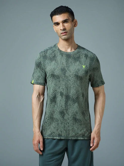 TechnoSport Crew Neck Half Sleeve Dry Fit T Shirt for Men OR-60 - Trekking green
