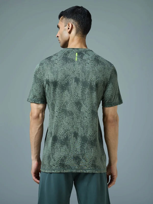 TechnoSport Crew Neck Half Sleeve Dry Fit T Shirt for Men OR-60 (Trekking green)