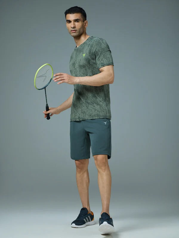 TechnoSport Crew Neck Half Sleeve Dry Fit T Shirt for Men OR-60 - Trekking green