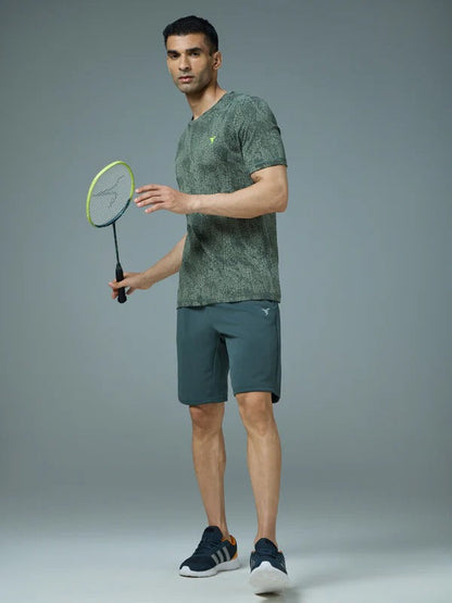 TechnoSport Crew Neck Half Sleeve Dry Fit T Shirt for Men OR-60 - Trekking green