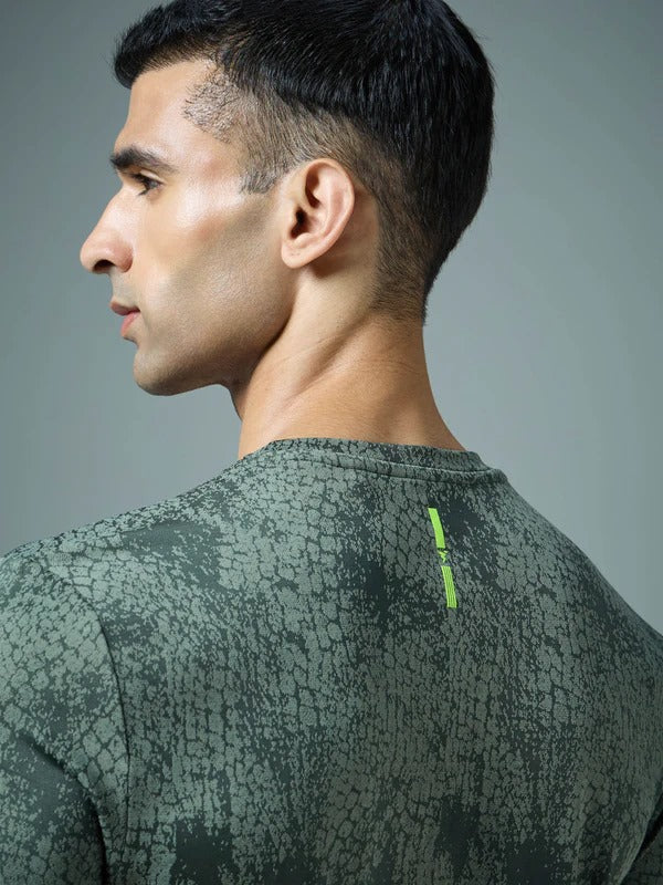 TechnoSport Crew Neck Half Sleeve Dry Fit T Shirt for Men OR-60 (Trekking green)