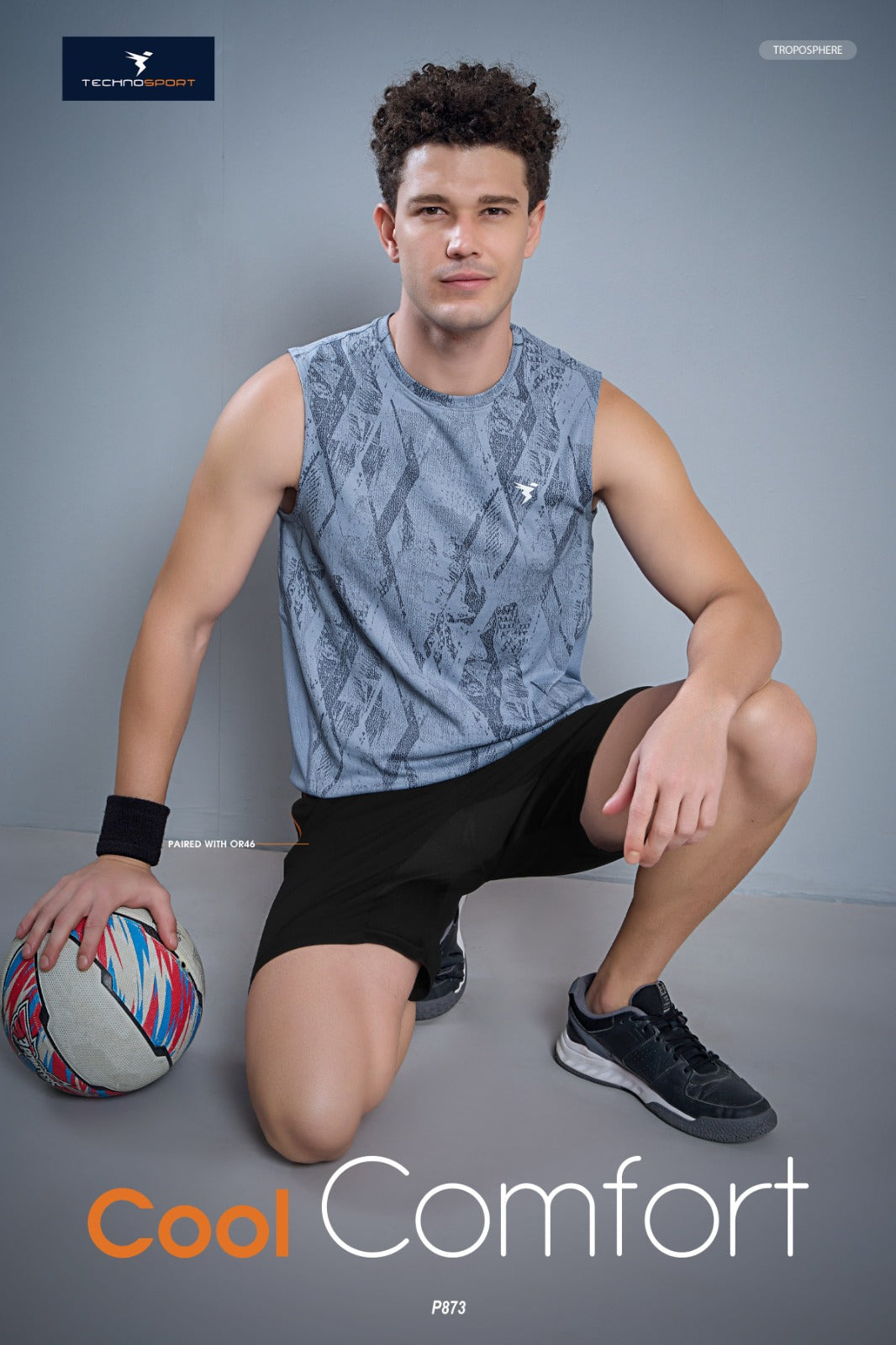 TechnoSport Sublimation U Neck Sleeveless Dry Fit Sando for Men P-873 - Tropcsphere