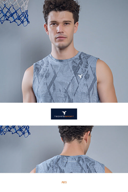 TechnoSport Sublimation U Neck Sleeveless Dry Fit Sando for Men P-873 (Tropcsphere)