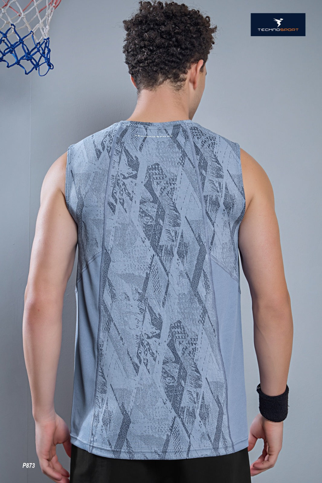 TechnoSport Sublimation U Neck Sleeveless Dry Fit Sando for Men P-873 (Tropcsphere)