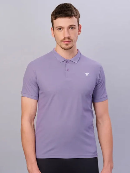 TechnoSport Polo Neck Half Sleeve Dry Fit T Shirt for Men OR-11 (Troposphere)