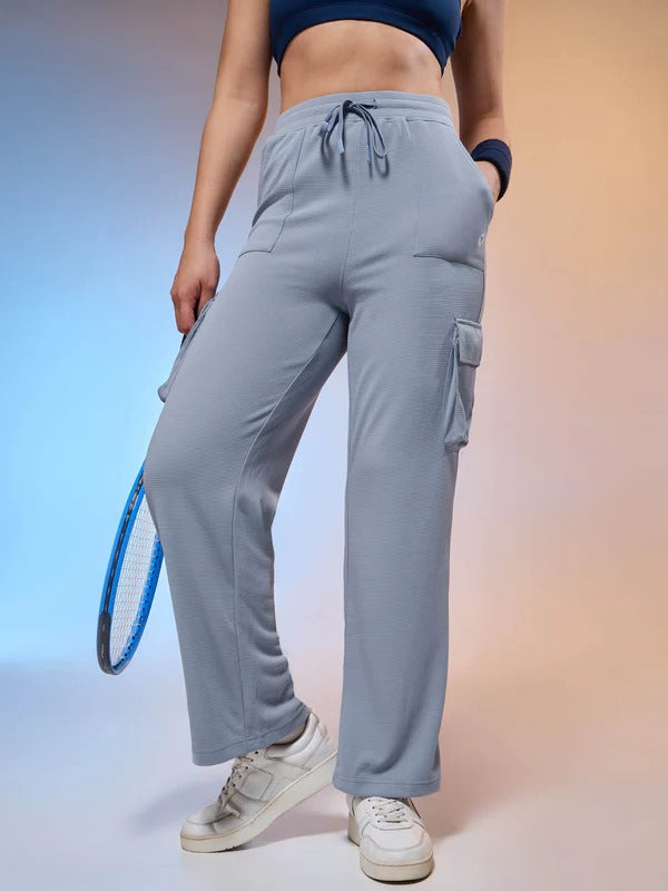 Women Solid Straight Fit Cargo Trackpants W-152 (Troposphere)