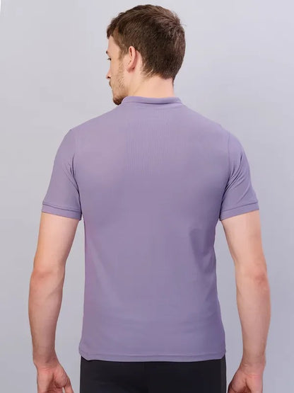 TechnoSport Polo Neck Half Sleeve Dry Fit T Shirt for Men OR-11 (Troposphere)