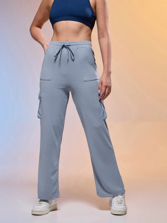 Women Solid Straight Fit Cargo Trackpants W-152 (Troposphere)