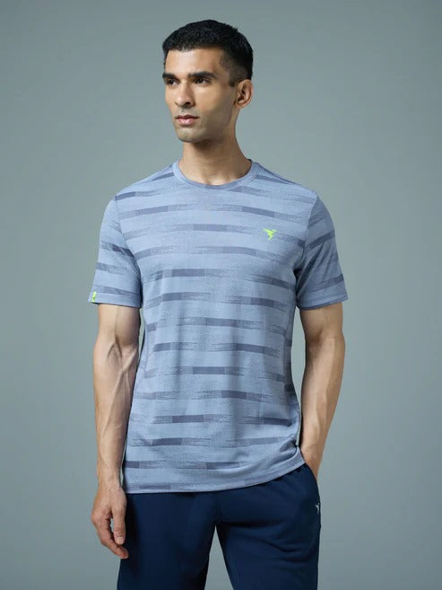 TechnoSport Crew Neck Half Sleeve Dry Fit T Shirt for Men OR-60 (Troposphere)