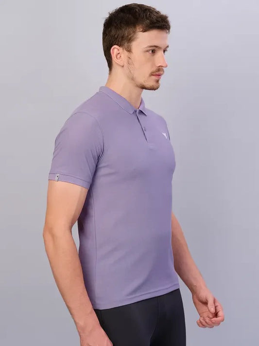 TechnoSport Polo Neck Half Sleeve Dry Fit T Shirt for Men OR-11 (Troposphere)