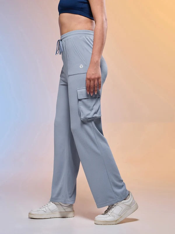 Women Solid Straight Fit Cargo Trackpants W-152 (Troposphere)