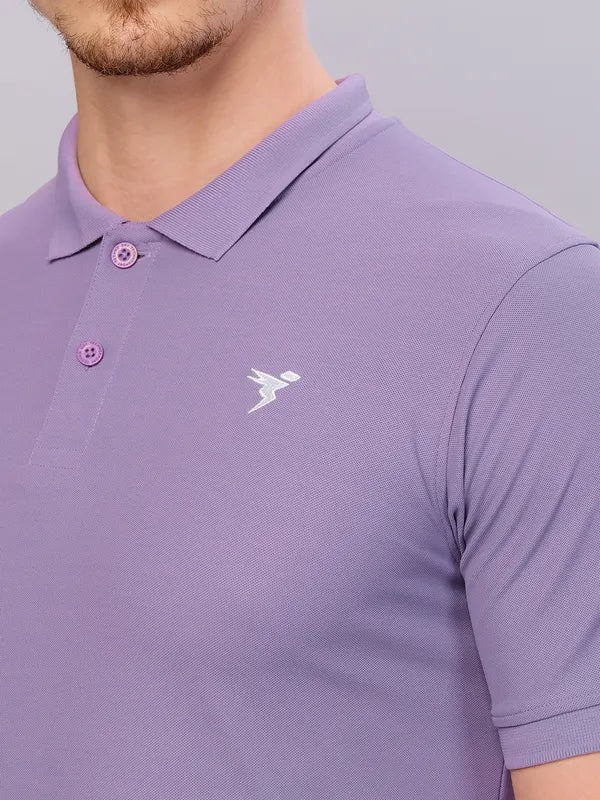 TechnoSport Polo Neck Half Sleeve Dry Fit T Shirt for Men OR-11 (Troposphere)