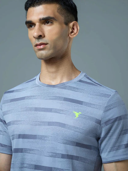TechnoSport Crew Neck Half Sleeve Dry Fit T Shirt for Men OR-60 (Troposphere)