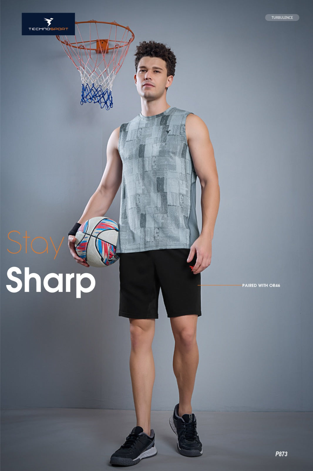 TechnoSport Sublimation U Neck Sleeveless Dry Fit Sando for Men P-873 - Trubuluence