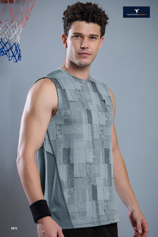 TechnoSport Sublimation U Neck Sleeveless Dry Fit Sando for Men P-873 (Trubuluence)