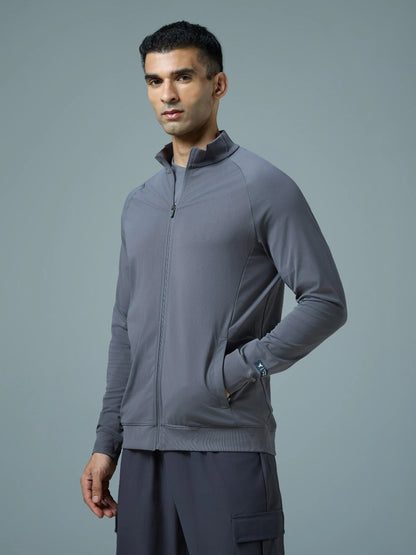 Technosport Solid Slim Fit Mock Neck Jacket For Men PM-98 (Vintage Indigo)