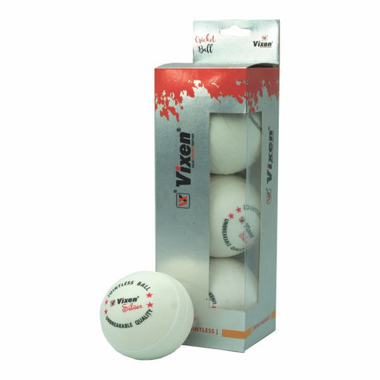 Vixen Silver Jointless Cricket Training Ball - Pack of 3
