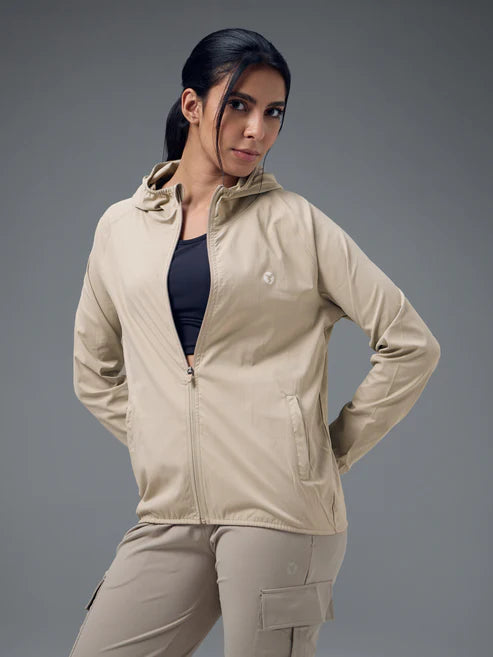 Technosport Slim Fit Hooded Jacket For Women WR-16 (Oyster Gray)