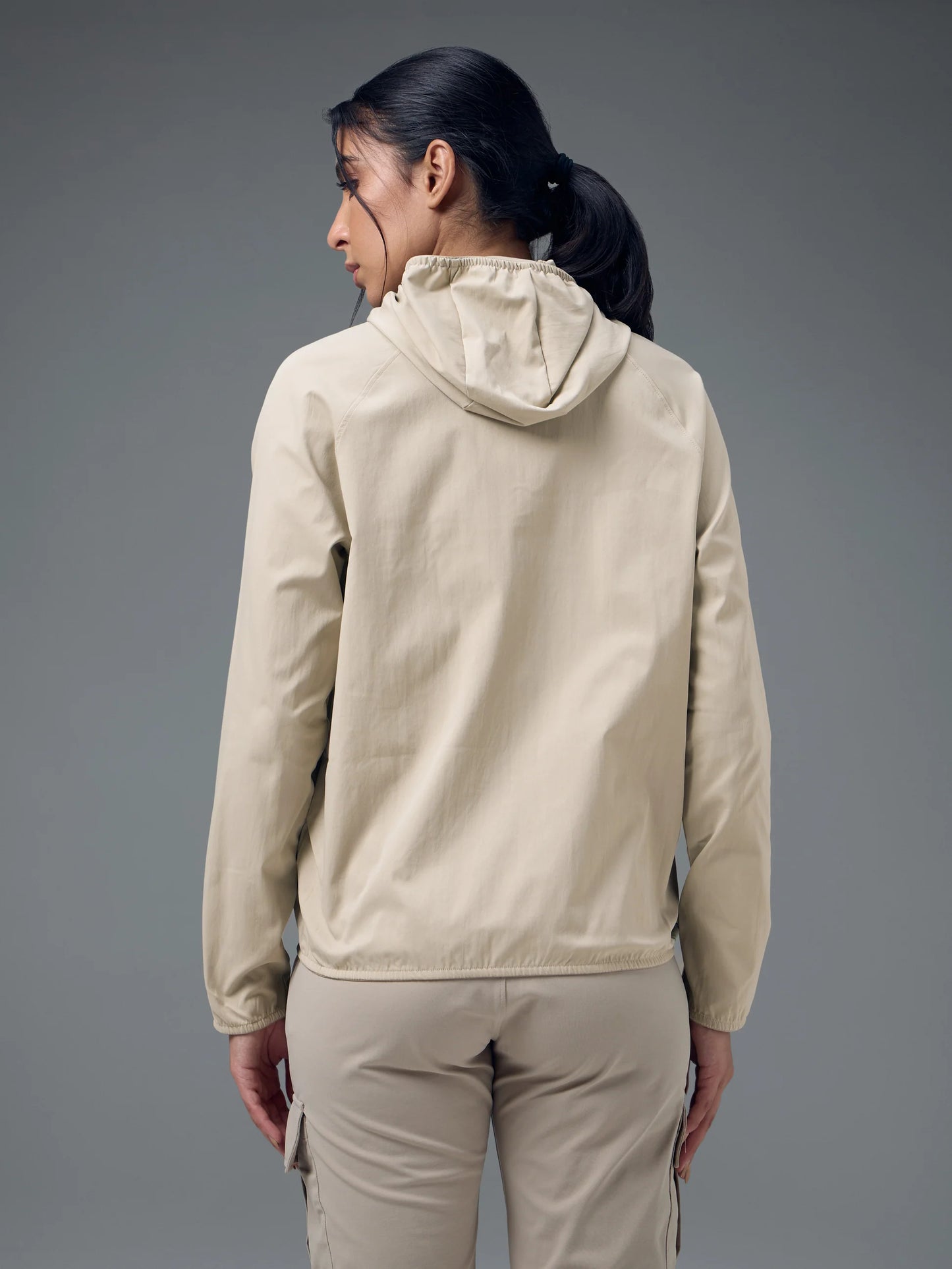 Technosport Slim Fit Hooded Jacket For Women WR-16 (Oyster Gray)