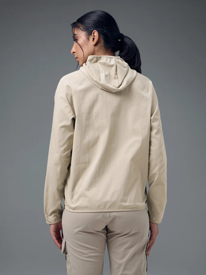 Technosport Slim Fit Hooded Jacket For Women WR-16 (Oyster Gray)