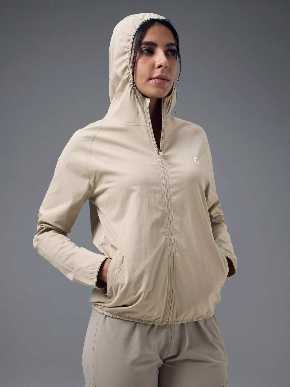 Technosport Slim Fit Hooded Jacket For Women WR-16 - Oyster Gray