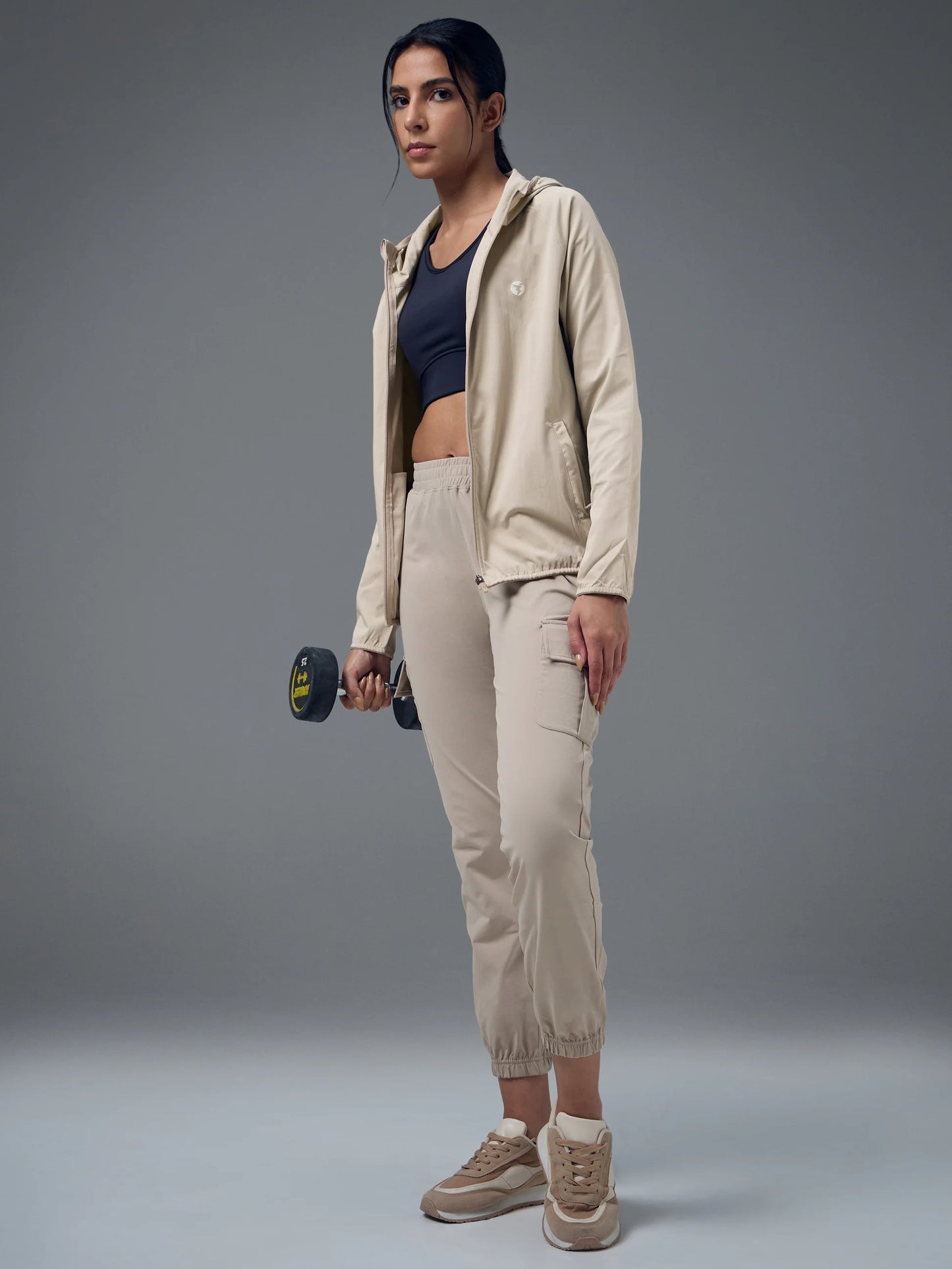 Technosport Slim Fit Hooded Jacket For Women WR-16 (Oyster Gray)