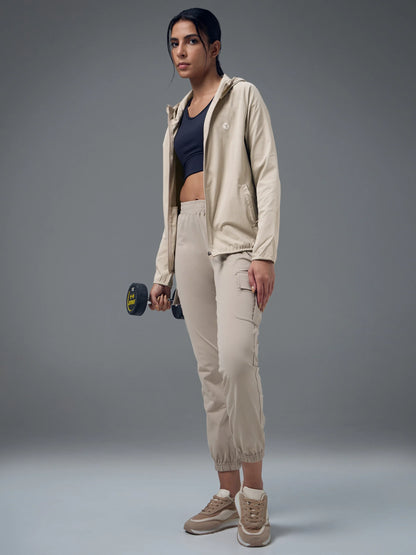 Technosport Slim Fit Hooded Jacket For Women WR-16 (Oyster Gray)