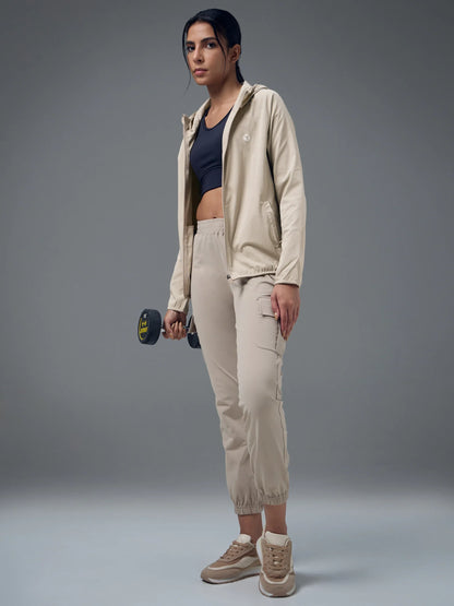Technosport Slim Fit Hooded Jacket For Women WR-16 - Oyster Gray
