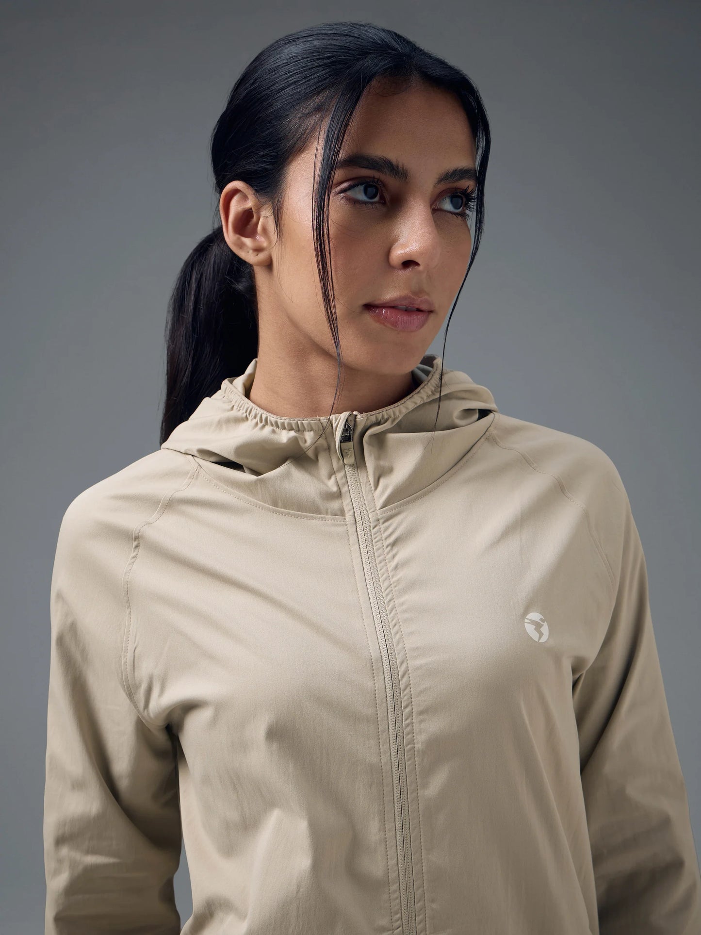 Technosport Slim Fit Hooded Jacket For Women WR-16 (Oyster Gray)