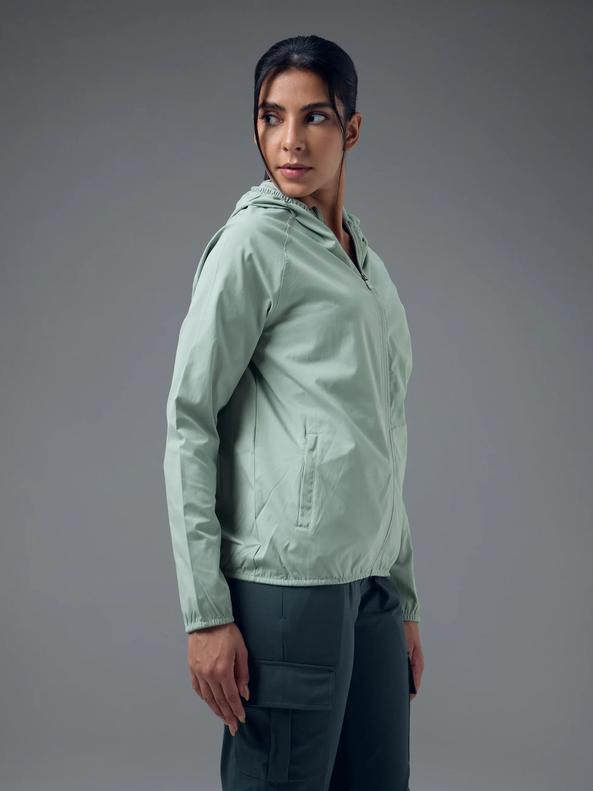 Technosport Slim Fit Hooded Jacket For Women WR-16 - Ultimate Gray