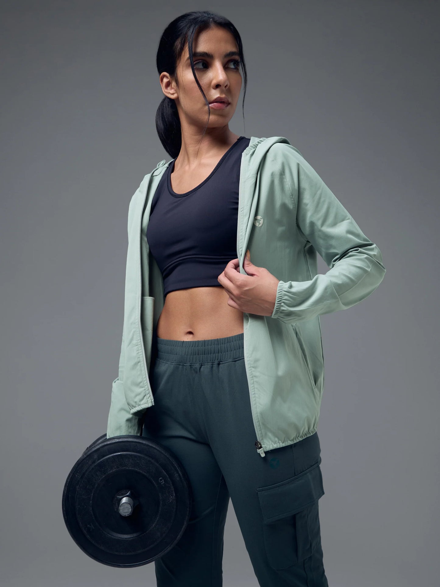 Technosport Slim Fit Hooded Jacket For Women WR-16 (Ultimate Gray)