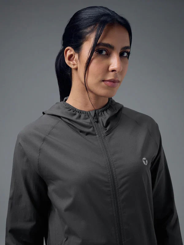 Technosport Slim Fit Hooded Jacket For Women WR-16 - Woodland Gray