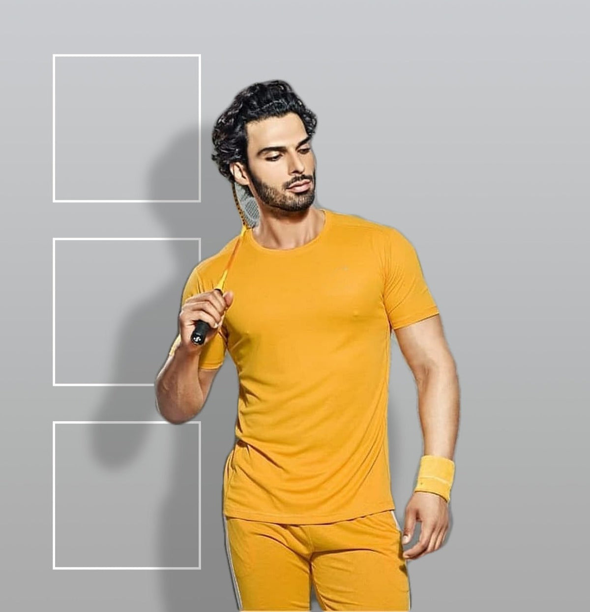 TechnoSport Crew Neck Half Sleeve Dry Fit T Shirt for Men OR-10 - Yellow