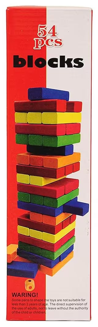 Wooden Tower Jenga Game Multicolor