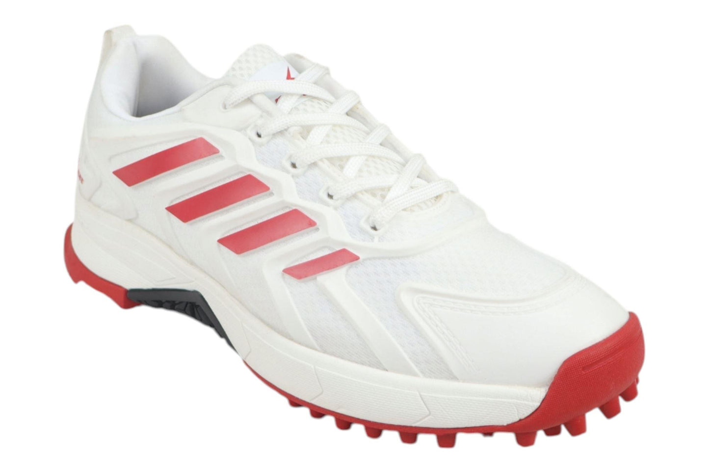 Tracer Ultimate 2251 Rubber Studs Cricket Shoes - White/Red
