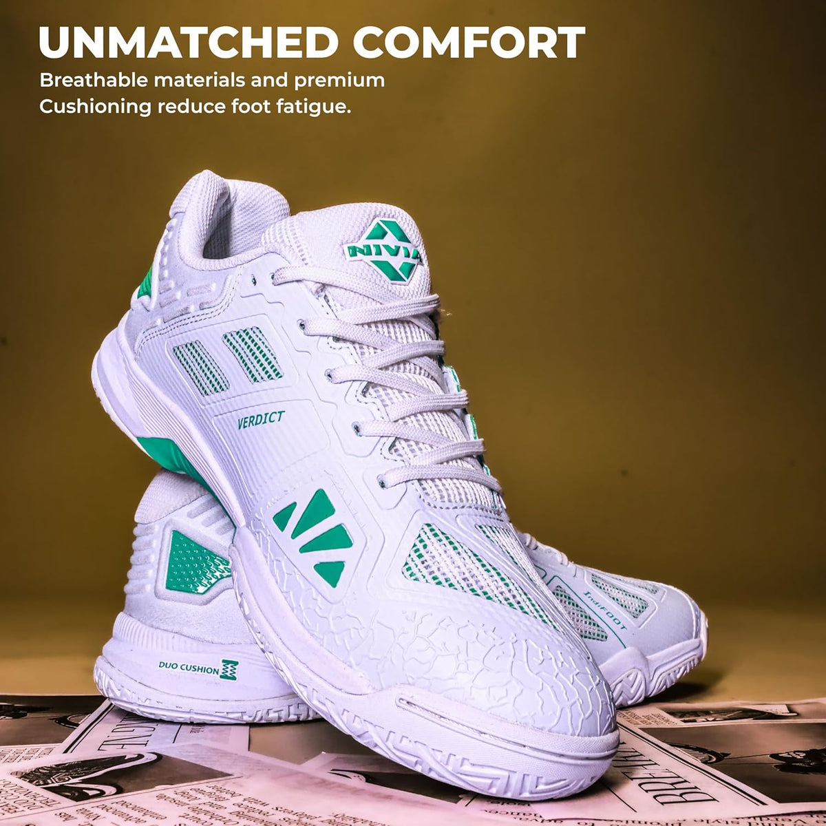 Nivia Verdict 2.0 Badminton Shoes For Men - White