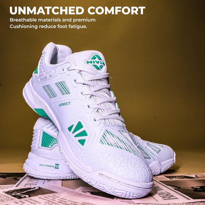Nivia Verdict 2.0 Badminton Shoes For Men - White