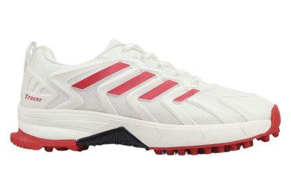 Tracer Ultimate 2251 Rubber Studs Cricket Shoes - White/Red