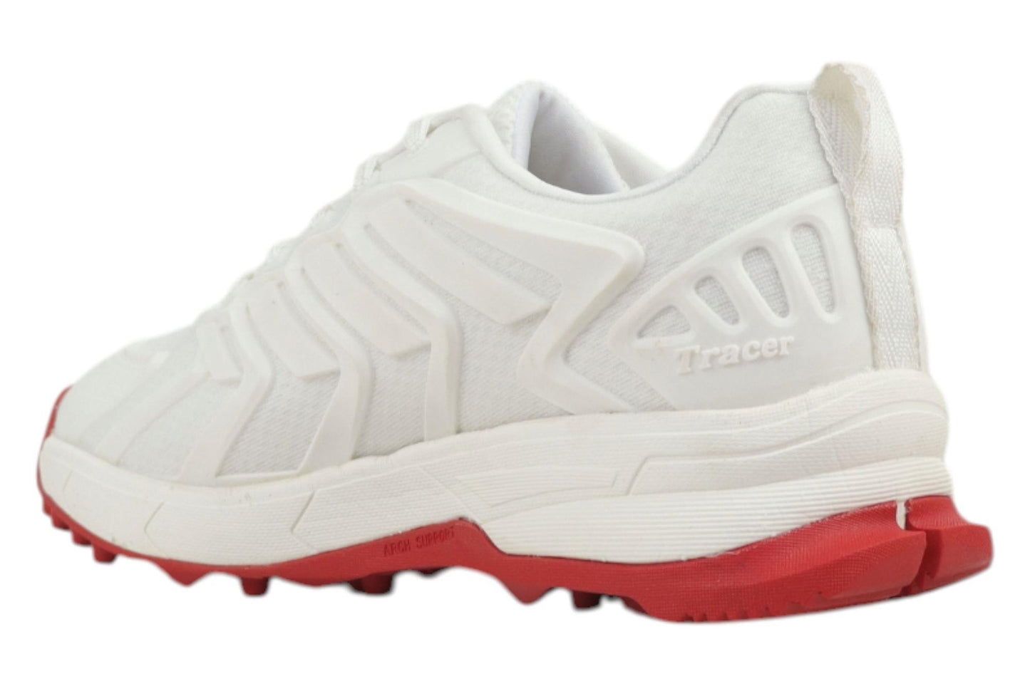 Tracer Ultimate 2251 Rubber Studs Cricket Shoes - White/Red