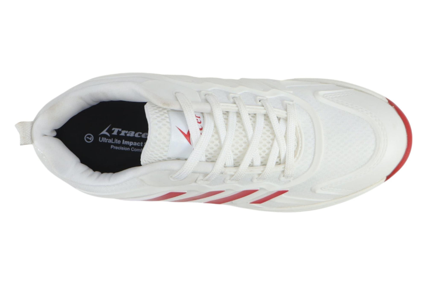 Tracer Ultimate 2251 Rubber Studs Cricket Shoes - White/Red