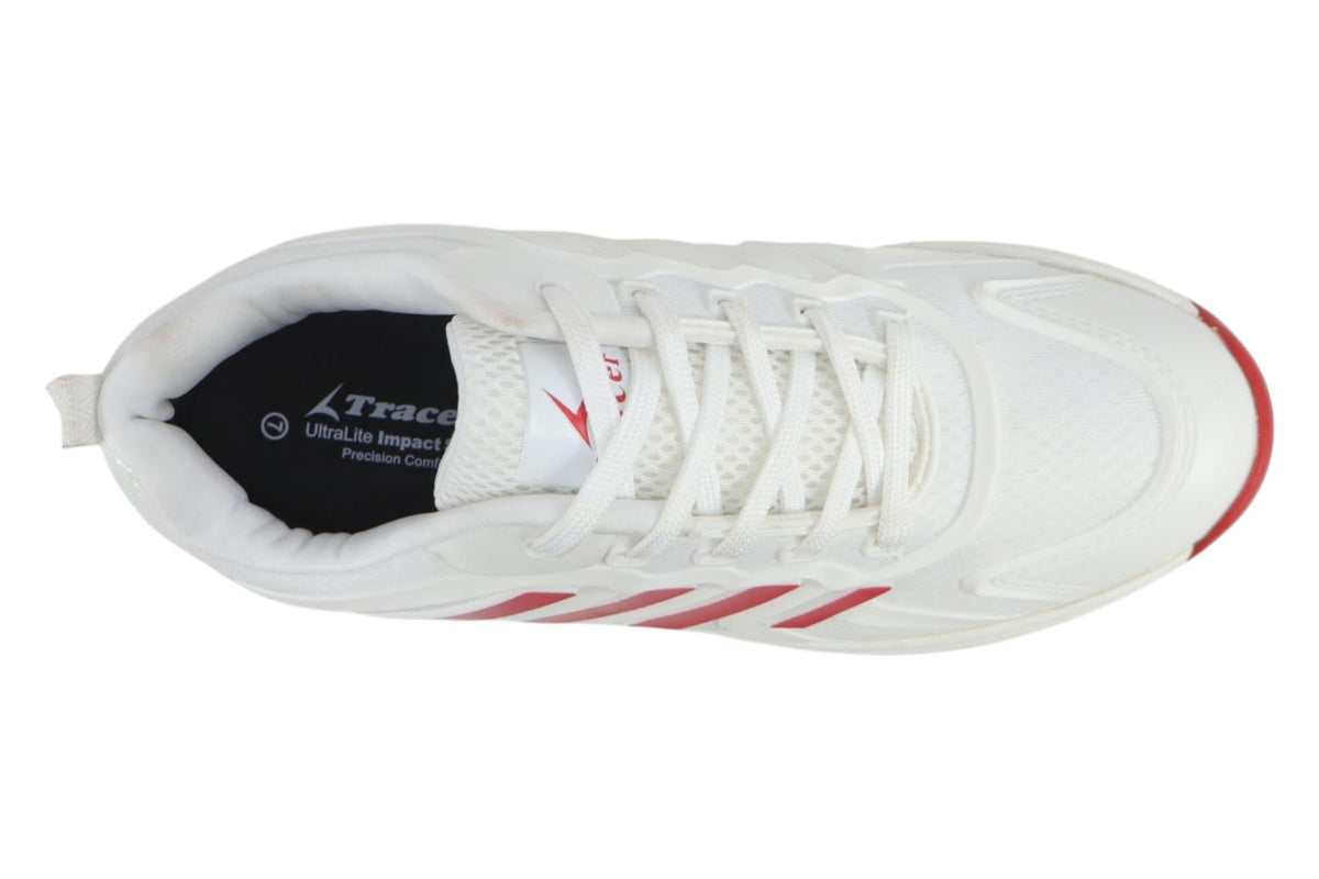 Tracer Ultimate 2251 Rubber Studs Cricket Shoes - White/Red