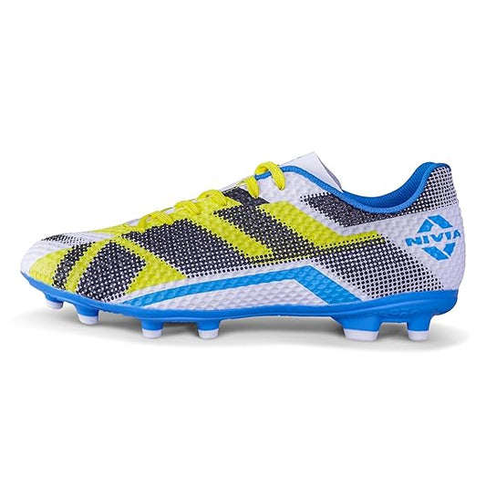 Nivia Dagger Football Shoes for Men (White/Blue)