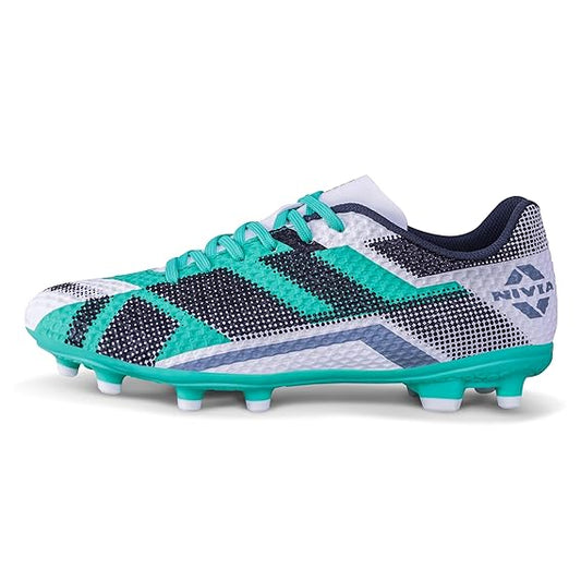 Nivia Dagger Football Shoes for Men (White/Green)