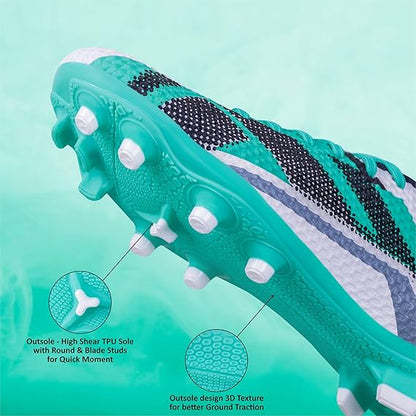 Nivia Dagger Football Shoes for Men (White/Green)