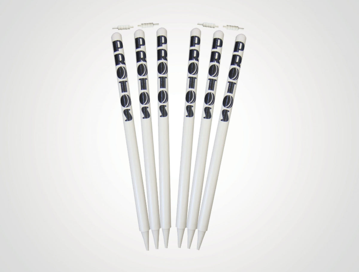 Protos Wooden Stumps (Set of 6 Stumps + 4 Bails)