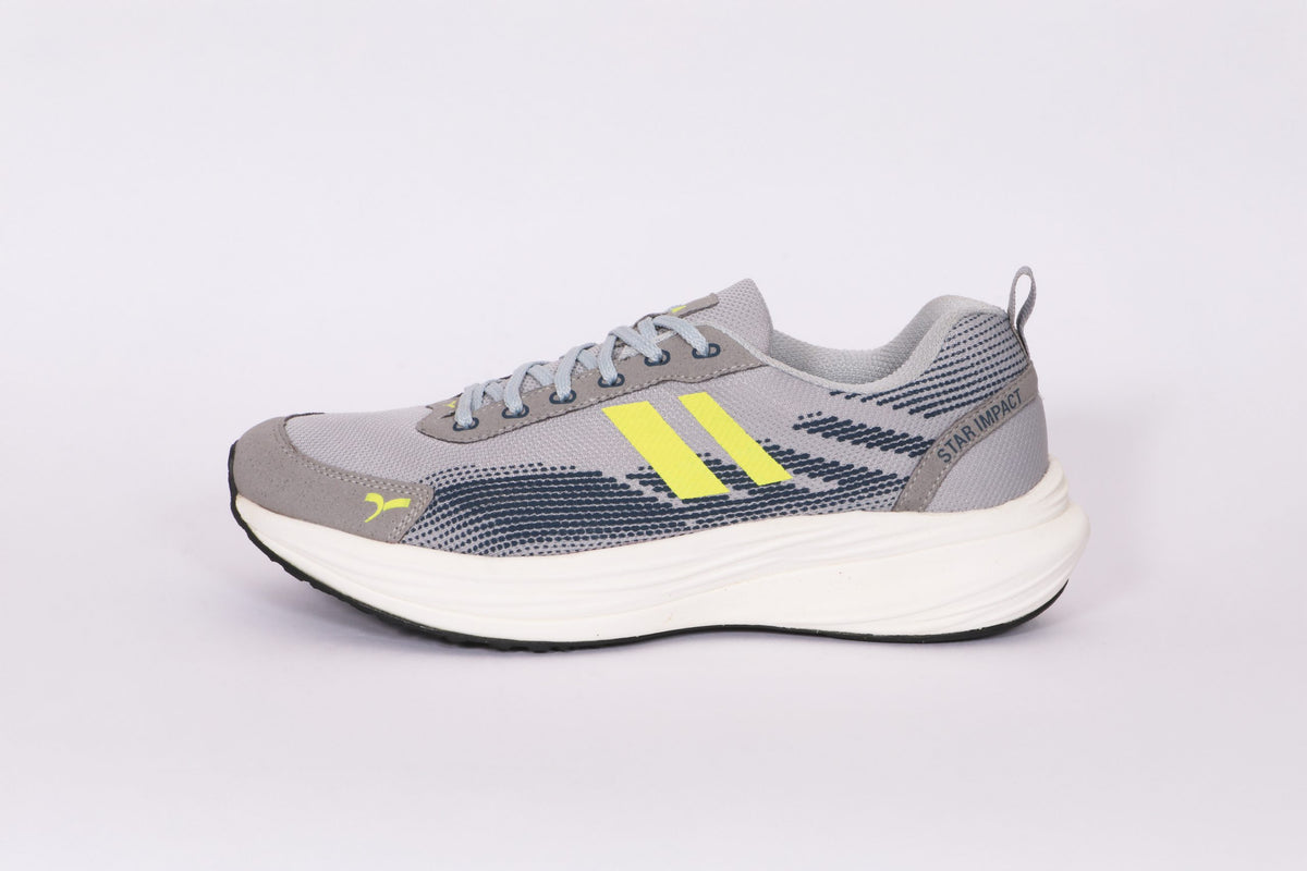 Sega Nobel Running Shoes - Grey/Yellow