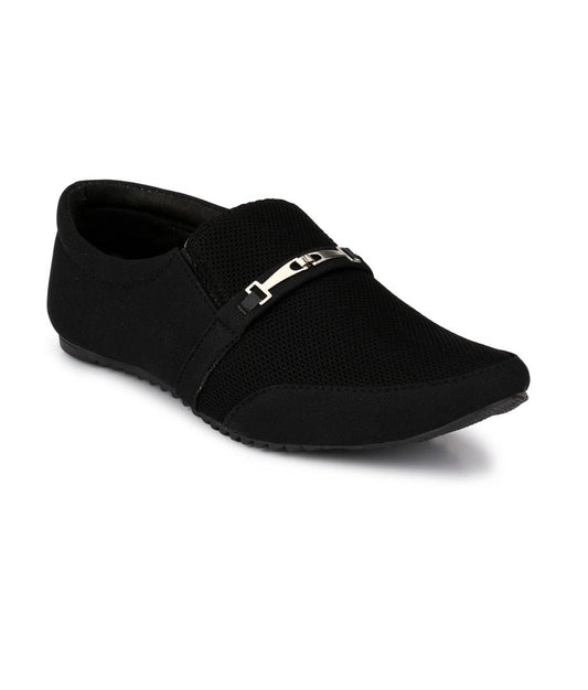 Black Slip-on Canvas Casual Party Wear Shoes