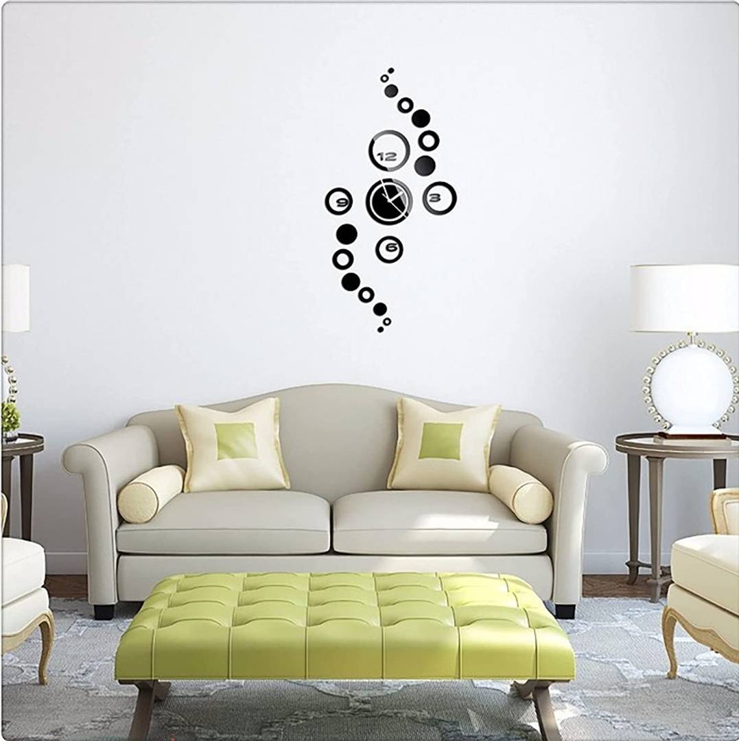 Analogue Wall Clock with DIY Sticker for Office Home Decor Gift Item