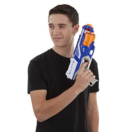 Nerf Disruptor Elite Blaster 6-Dart Rotating Drum, Slam Fire, Includes 6 Official Elite Darts for Children, Teens, Adults - Multicolor